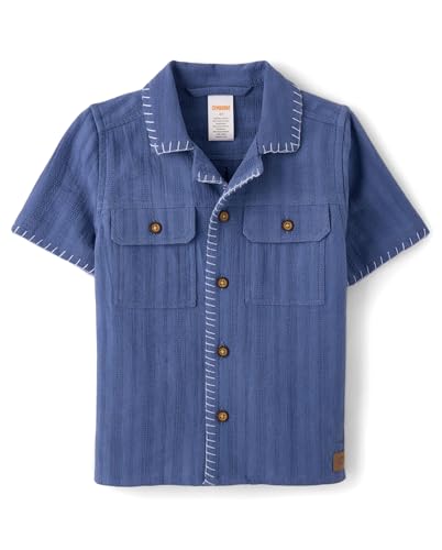 Image of Gymboree,Matching Family Short Sleeve Button Up Shirt