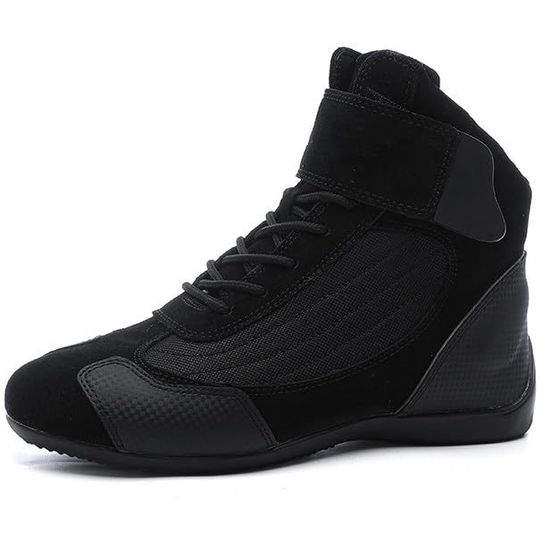Atmungsaktive Fahrradschuhe (38–46), Anti-Fall-/Anti-Kollisions-Motorradschuhe, Rutschfeste Straßenrennschuhe Für Den Außenbereich, Ganzjahres-Offroad-Motorradstiefel,Black-46