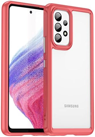 SEAHAI Trasparente Cover per Xiaomi Redmi 10 / Redmi 10 2022, Rugged Custodia Full Body Antiurto Rigida PC Soft TPU Sottile Bumper Silicone Protettiva Case - Rosso Scuro