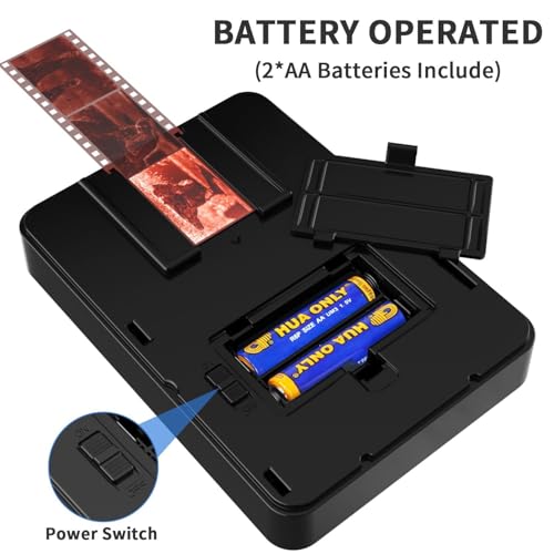 Mobile Film Scanner 35mm, Slide & Negative Scanner Slide Viewer Converts 35mm Slides & Negatives to Digital Photos (2AA Batteries Included) Black