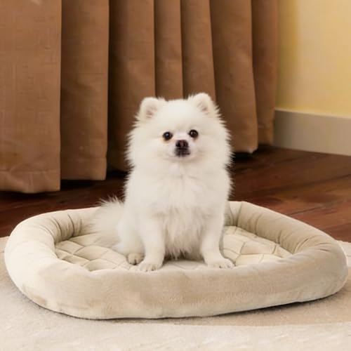 EMME フランネルペットベッド 洗える ペットマット 犬 猫 小型 中型犬 子犬 子猫老犬 介護 丸洗いOK清掃しやすい ペット用 クッション 滑り止め 寝心地 春 秋 冬 夏用 オールシーズン ライトラクダ 74x48cmMサイズ