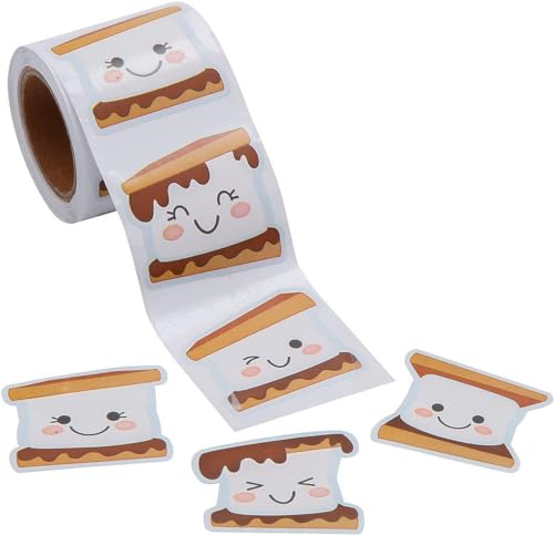 Fun Express Happy S'More Sticker Roll - 100 Pieces