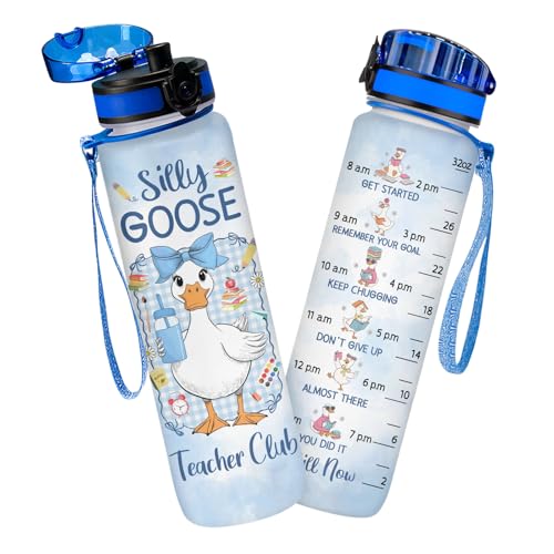 GEPOSTORE Silly Goose Water Bottle 32oz Gifts for Women Her Mom Teacher