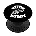 Drapeau des All New Zealand Noir - Kiwis Rugby PopSockets PopGrip Interchangeable