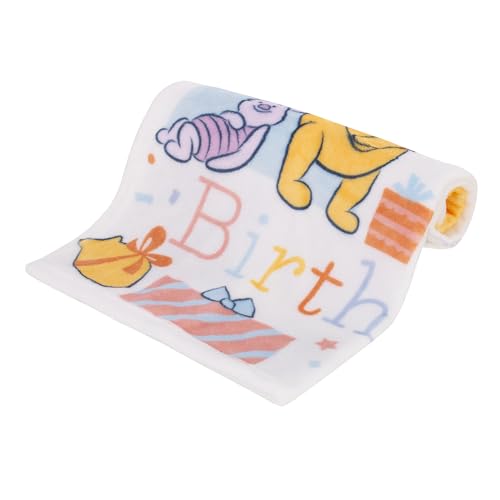 Image of NoJo Disney Winnie The Pooh My 1st Birthday Multi-Colored Piglet, Tigger, and Eeyore Super Soft Photo Op Baby Blanket