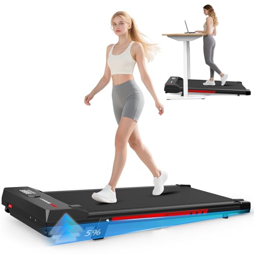 bigzzia Loopband voor Thuis, 2,5PK Elektrische Loopband met 7% Helling, 1-8km/u, Compacte Loopbanden voor Onder Bureau, 130kg Belastbaar, met Afstandsbediening