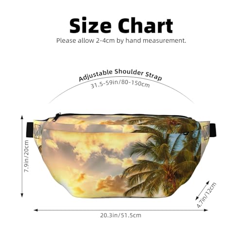 Sac banane de course ultra léger imprimé coucher de soleil avec sangle réglable