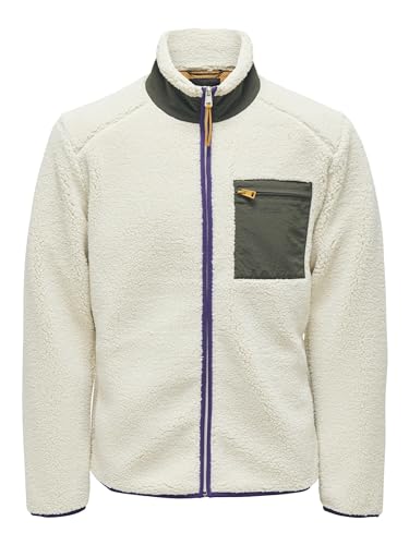 ONLY & SONS Herren ONSDALLAS Sherpa Jacket OTW VD Fleecejacke, Silver...