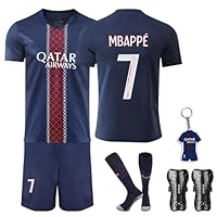 Czzovos Fußballtrikot für Kinder 25/26 – Nr.7 Fußballtrikot Set mit T-Shirt, Shorts, Socken & Knieschützern, Trikot für Jungen und Mädchen(Größe 24)