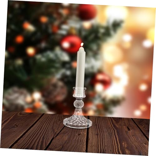 Bougeoirs verre transparent pour cheminée centre de table Noël mariage