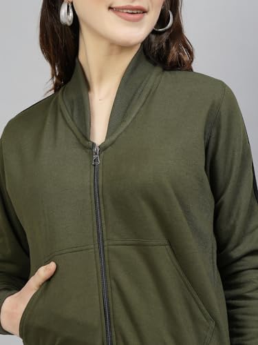 Image of UZARUS Women Cotton Full Zipper Sweatshirt Fleece Jacket for Winter