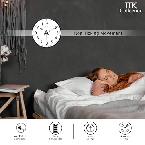 Image of IIK Collection 12-Inch Plastic Designer Analogue Sweep Silent (No Tic-Tic Sound) Quartz Movement Round Wall Clock for Home, Wall Clock for Living Room, Bedroom, (30 Cm X 30 Cm X 6 Cm), Multicolor
