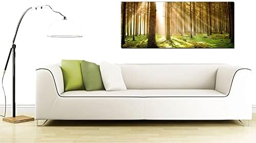 Wallfillers Green Forest Trees Landscape Canvas Wall Art Print - 1042-118x49cm
