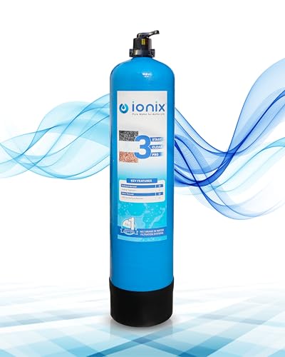 Image of Ionix Clear Pro Manual - Easy Self-Backwash 3-Stage Water Treatment System | 13 inchx54 inch Compact Design | DIY-Friendly | Works on Sediment, Hardness, Scaling, and Turbidity