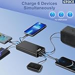 Portable Charger 35000mAh Power Bank with 22.5W Fast Charging LED Digital Display Battery Pack with 6 Outputs 2 Inputs, Type C Powerbank Portable Charger for iPhone 17 AirPods(Matte Black)