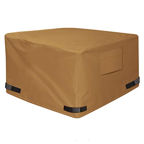 Nexcover Square Fire Pit Cover - Waterproof 600D Heavy Duty Fabric With Pvc Coating, Fits Square Outdoor Fire Pit Or Table 44”L X 44" W, Fade & Weather Resistant Cover, Brown. #TOP8