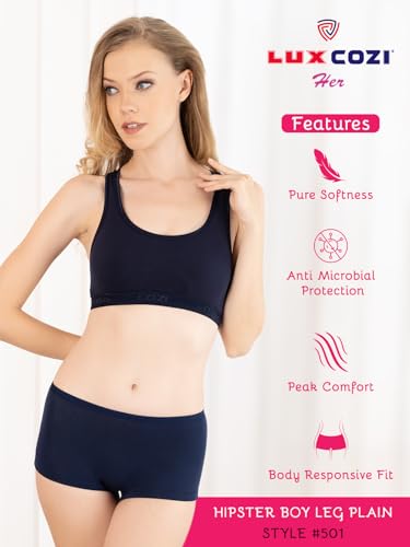 Image of Lux Cozi Women's 100% Cotton Panties |Colors and Prints May Vary| |Pack of 3|