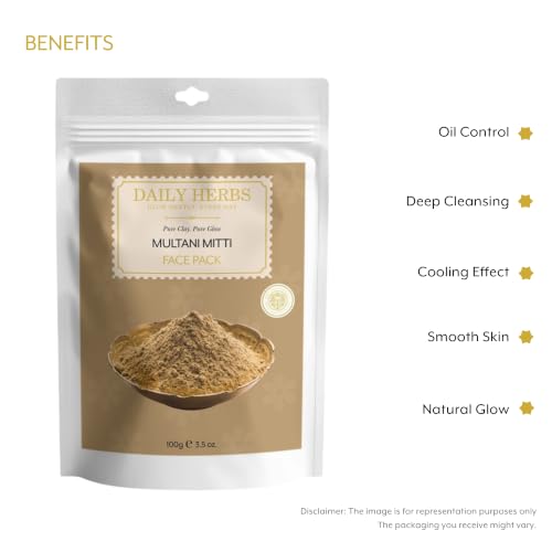 Image of Multani Mitti Face Pack 100 g | Natural Fuller's Earth Powder | Oil Control, Deep Cleansing & Acne Care | Herbal Skincare