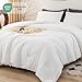 BOHOPOPM White Comforter Twin/XL Size Single Bed - Lightweight Super Soft Cozy Modern Polycotton Bedding Blanket Quilt Set for Kid Teen Boy Children All Season - 1 Solid Comforter and 1 Pillowcase