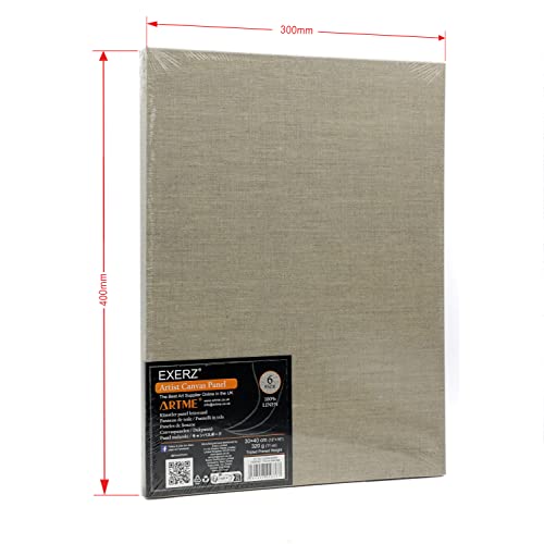 Exerz 30x40cm Canvas Panels Linen, 3mm 320gsm 100% Linen Artist Canvas Board/Triple Primed/Acid Free/Medium Grain - Image 3