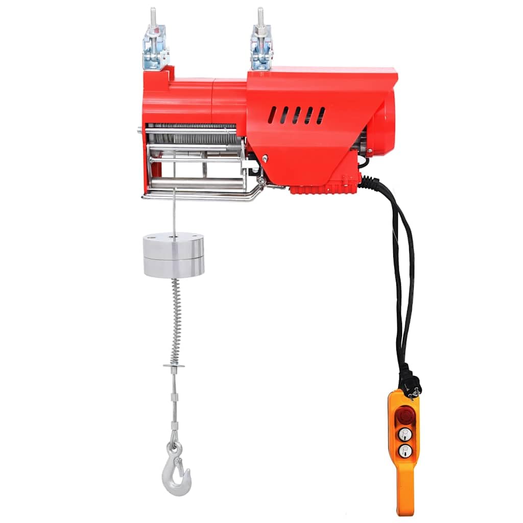 Paranco elettrico da 1300 W, 300/600 kg, cavo da 35 m, rosso