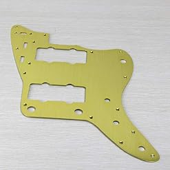 Fleor Pickguard de guitare vintage en métal pour guitare Fender American Jazzmaster Doré - Les Beatles, Paul McCartney, John Lennon, RIngo Starr, George Harrison Fleor Pickguard de guitare vintage en métal pour guitare Fender American Jazzmaster Doré – Image 2