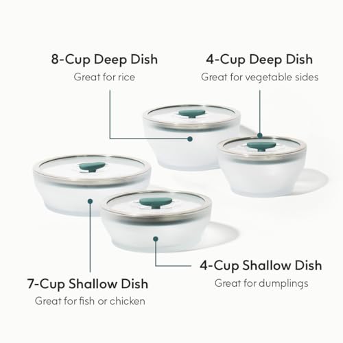 Image of Anyday 8-Pc Glass Microwave Cookware Set (Kale)
