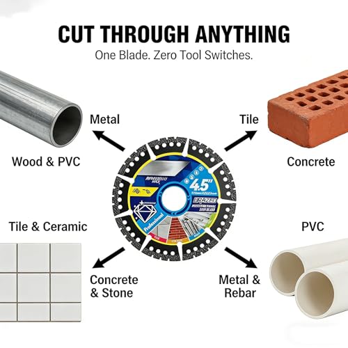 Multi-Purpose Saw Blades : Cut Through Anything for Unmatched Power and Precision, 4.5" Multi-Material Cutting Blades, Heavy Duty Angle Grinder Discs for Cutting Tile, Marble, Metal & Plastic (3pcs) thumbnail 6