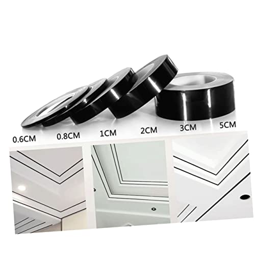 Angoily Adesivos Papel De Parede Espelho Preto Borda Da Parede Da Sala De Estar Linha Preta Decalque