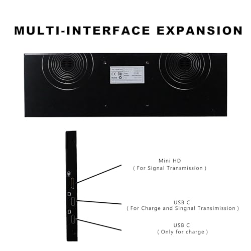 Image of VSDISPLAY 14.5'' 2K 2560x720 LCD Monitor Touch Panel Stretched Bar Display | with USB-C Video Input,for Gaming /PC /Laptop /Computer Monitoring Extra Secondary Screen