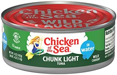 Chicken of the Sea Chunk Light Tuna in Water, Wild Caught Tuna, 5-Ounce Cans (Pack of 10)