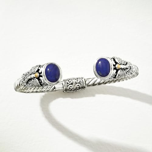 Ross-Simons Lapis Bali-Style Dragonfly Cuff Bracelet in Sterling Silver and 18kt Yellow Gold4