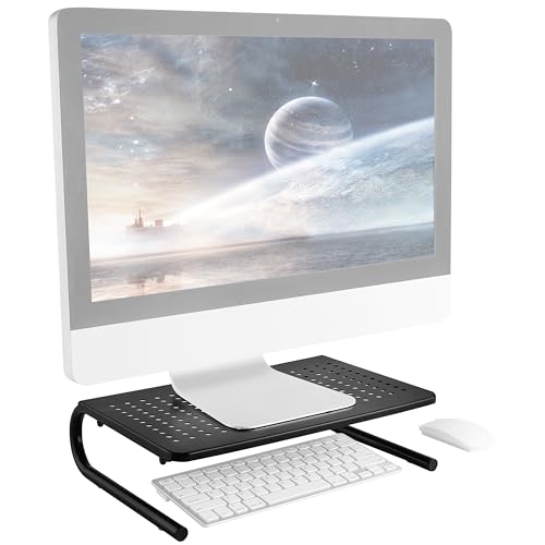 RICOO Meuble TV 37 x 24 x 10 cm FS082-B Réhausseur écran universel Étagere Bureau Support...