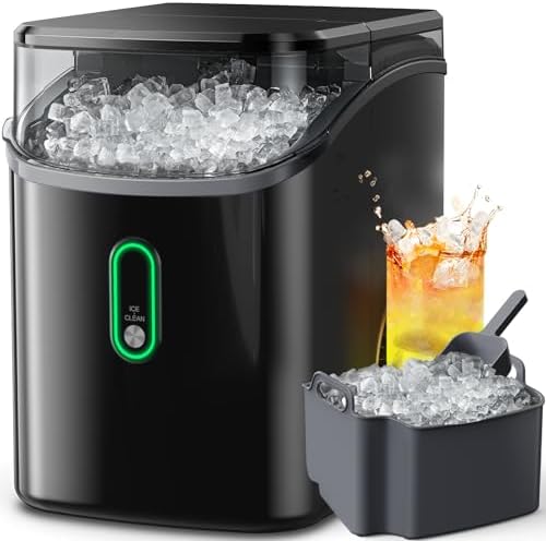 Silonn Nugget Ice Maker Countertop, Pebble Ice Makers with Crushe...
