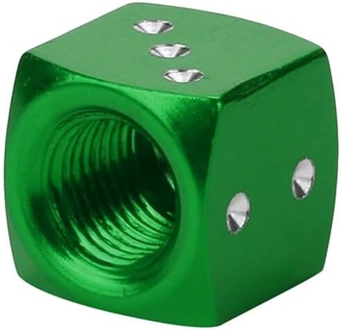 Miniatura 20 de Tapas de vástago de válvula de neumático de dados – Paquete de 4 tapas de válvula de neumático de automóvil de aleación de aluminio, a prueba