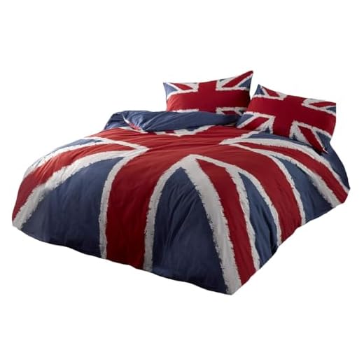 Rock N Roll Doppelbettbezug Funky Union Jack, Bettwäsche-Set, Baumwolle und Polyester, Mehrfarbig, Einzelbett