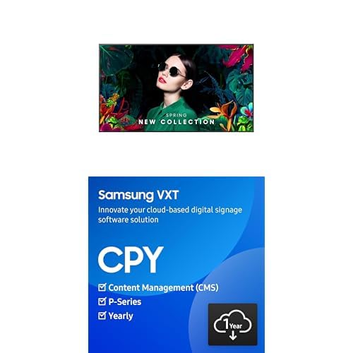 Image of SAMSUNG 65 inch QMC LFD Dynamic Crystal Color Display + VXT Cloud Based Digital Signage Player, Content Management Software - P Series, 1 Year Subscription