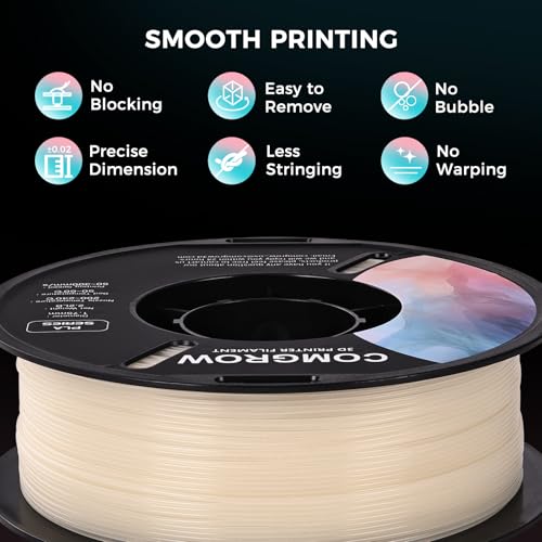 Image of Comgrow 3D Printer Glow in The Dark Filament Gradient Multicolor Fast Change PLA 1kg (2.2 lbs) Spool 3D Printing Materials, Dimensional Accuracy + /- 0.03 mm, 1.75 mm, Glow Multicolored