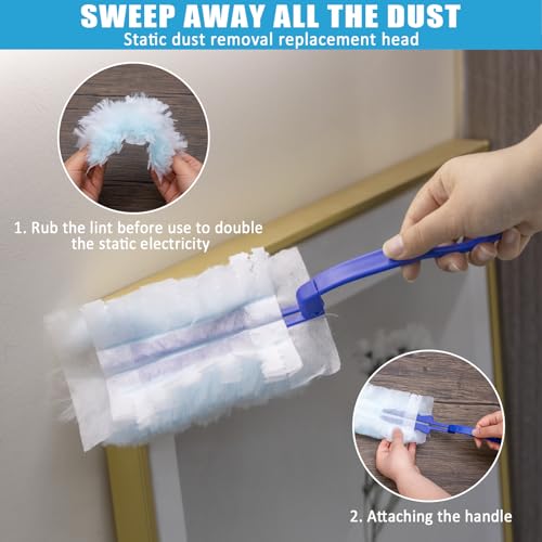 Image of Microfiber Duster Kit 36pcs with 30 to 100 in Extension Pole and Ceiling Fan Cleaner Duster, Washable and Bendable Feather Duster for Cleaning Ceiling Fans, High Ceilings, Blinds, Grey