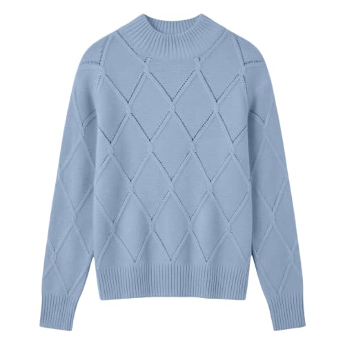 Sweaters For Women Trendy Mock Neck Long Sleeve Tops Casual Cozy Pullover - image 5