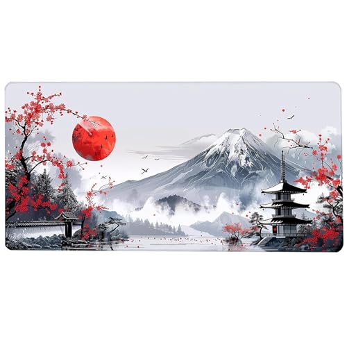 Tapis de souris antidérapant 40x90 cm grand format style chinois pour bureau