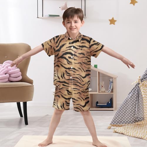 Image of Sunflower Floral Yellow Black Short Sleeve Hawaiian Button Down Shirts and Short Sets for Boys Toddler Summer Outfits