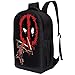 Marvel Comics Classic Deadpool Backpack - Black Knapsack 16 Inch Padded Bag (Deadpool 1)
