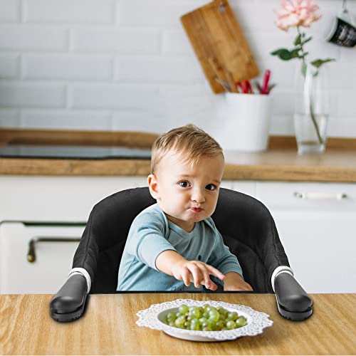 Image of Clip On High Chair, Fits Tables with Lips & Skirts, Double Lock Hook-On Table Chair, 37 lbs, Foldable Portable Feeding Seat with Carry Bag, Tool-Free Install, Baby Toddler 6-36 Months (Black)