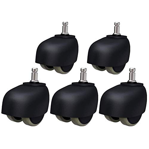 Preisvergleich Produktbild LXESWM Lenkrollen Möbelrollen Bürostuhl Lenkrolle Lenkrollen Möbelrolle Wagenräder Schützen Sie Ihren Teppich / Hartholz, Keine Kratzer / Geräusche, 11mm Standardgröße (5 Stück)