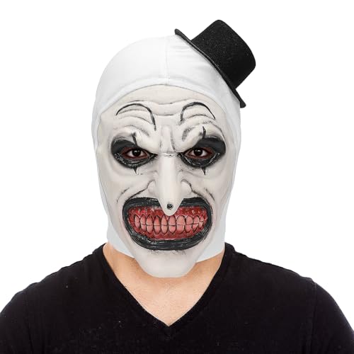 GOBWCOT Clown Mask Art the Clown Mask Scary Killer Full Head Helmet Halloween Cosplay Costume Props Adults