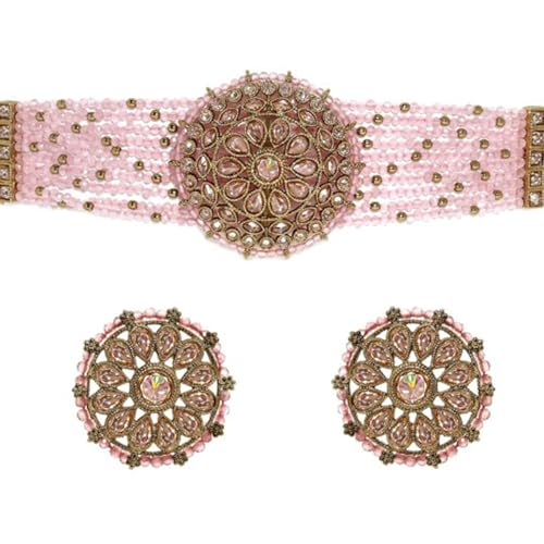 Image of Rubans Choker Necklace Set Kundan Traditional Stylish Jewellery Gift for Women & Girls