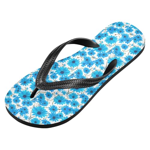 Burbuja Blue Daisies Flip Flops for Women Men, Soft Thong Sandals Rubber Slippers for Pool Beach Essentials2