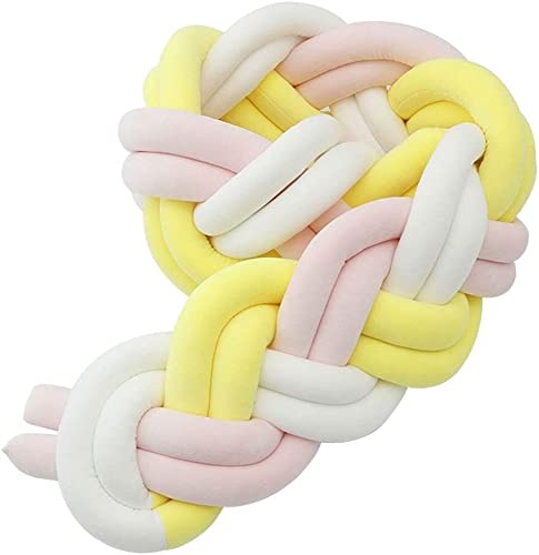 ZSQZJJ Stoßstangen-Knoten-Kissenkissen, 6-teiliges Zopfbett-Schlafstoßstangen-Kinderzimmer-Dekor, Stoßstangen-Krippen-Knoten-Zopfkissen-Kissen 0910 (Color : B) Cover