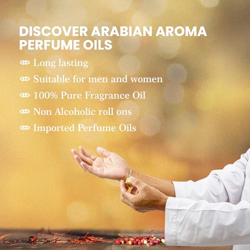 Image of Arabian Aroma Purple Oud Attar | Oriental Oud Attar with Saffron & Pink Peppercorn | Luxurious Ittar | Long-Lasting Alcohol-Free | 100% Perfume | Oil-Based Itra Perfume for Men & Women (6ml)